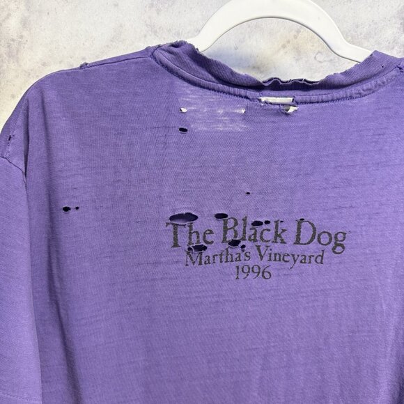 Vintage 90s The Black Dog Marthas Vineyard T Shirt Mens L 20.5x27 USA - Picture 10 of 14